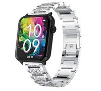 Compatible with Armitron Matrix Smartwatch bands, 20mm, 22mm Quick Release Women Jewelry Bling Diamond Metal Dressy Replacement Strap Compatible with Armitron Connect Matrix, Link, Lunar, Boom