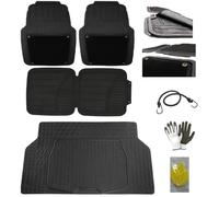 COMPATIBLE WITH AUDI TT Roadster 1.8 TFSI S line RUBBER MATS DOUBLE STYLE/REMOVABLE CARPET WITH ANTI-SLIP BACK+HEAVY DUTY PVC BOOT LINER