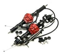 Compatible With Axial For SCX10 1/10 RC Crawler Car Aluminum Alloy Front Rear Axle Kit With 4WD Lock Upgrade Parts RC Front Rear Axle(Front and Rear)