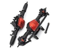 Compatible With Axial For SCX10 90047 For Wrangler 1/10 RC Crawler Car Upgrade Parts Aluminum Alloy Front Rear Straight Axle RC Front Rear Axle(Black,Front and Rear)