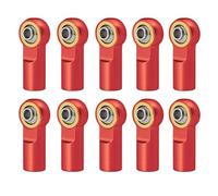 Compatible With AXIAL For SCX10 D90 D110 For Tamiya CC01 For Racing 1/10 RC Track Car 10Pcs Metal M3 Link Rod Tie Rod End Ball Joint RC Spare Part(Red)
