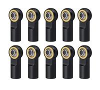 Compatible With AXIAL For SCX10 D90 D110 For Tamiya CC01 For Racing 1/10 RC Track Car 10Pcs Metal M3 Link Rod Tie Rod End Ball Joint RC Spare Part(Black)