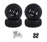 Compatible With Axial For SCX10 For HSP For Redcat For Traxxas 1/10 RC Crawler Car Parts 4Pcs 96Mm 1.9 Inch Rubber Wheel Rim Tire Deadlock RC Accessories(Black)