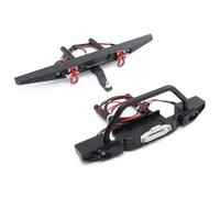 Compatible With Axial For SCX10 For Traxxas For TRX4 1/10 RC Crawler Car Upgrade Part Metal Front Rear Bumper With Light Rc Bumper(Front and Rear)