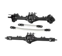 Compatible With Axial For SCX10 II 1/10 RC For Rock Crawler Integrated Aluminum Axle Upgrade Parts Accessories RC Front Rear Axle(Black,Front and Rear)