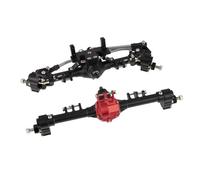 Compatible With Axial For SCX10 II 90046 90047 CC01 For LCG 1/10 RC Crawler Car Parts CNC Aluminum Integrated Axle Front Rear Portal Axle RC Front Rear Axle(Black)