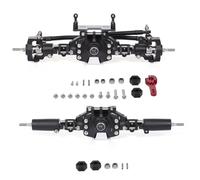 Compatible With Axial For SCX10 II 90046 90047 RC Crawler Truck Aluminum Alloy Front Rear Axle RC Bridge Axle RC Spare Parts RC Front Rear Axle(Black)