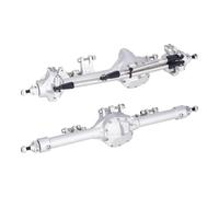 Compatible With Axial For SCX10 II VS4-10 1/10 RC Crawler For Rock Trucks Parts Aluminum Front Rear Offset Straight Axle Set RC Front Rear Axle(Silver)