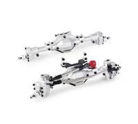Compatible With Axial For SCX10 III 90046 90047 1/10 RC Crawler Metal Front Rear Portal Axle Replacement Parts RC Front Rear Axle(Silver)