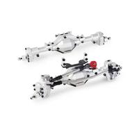 Compatible With Axial For SCX10 III 90046 90047 1/10 RC Crawler Upgrade Parts Metal Front Rear Portal Axle RC Front Rear Axle(Silver)