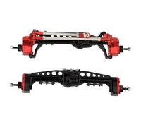 Compatible With Axial For SCX10 III AXI03007 For Wrangler JL AR45 1/10 RC Crawler Car Axle Upgrade Part Heavy Duty Metal Front And Rear Portal Axles RC Front Rear Axle(Red)