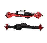 Compatible With Axial RBX10 For Ryft 1/10 RC Cralwer Upgrades Aluminum Alloy Front Rear Axle Assembly Set Accessories RC Front Rear Axle(Red,Front and Rear)