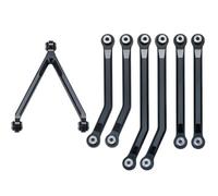 Compatible With Axial SCX24 For Wrangler C10 For Bronco 1/24 RC Car Truck Model Parts Aluminum Alloy Steering Link Linkage Kit RC Car Linkage(Black)