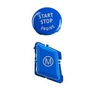 Compatible With BMW For 3 Series E90 E92 E93 M1 M2 M3 M4 M5 2007 2008 2009 2010 2011 2012 2013 Car Interior Steering Wheel M Alphabet Mode Start Stop Engine Button Interior Accessories(Blue)