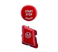 Compatible With BMW For 3 Series E90 E92 E93 M1 M2 M3 M4 M5 2007 2008 2009 2010 2011 2012 2013 Car Interior Steering Wheel M Alphabet Mode Start Stop Engine Button Interior Accessories(Red)