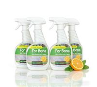 Compatible with Bona Hard-Surface Floor Cleaner Spray, 4 Bottle 500ml Citrus Mint Scent, Refillable, Residue-Free and Quick-Drying, for Stone, Tile, Wood Floors, Vinyl Flooring