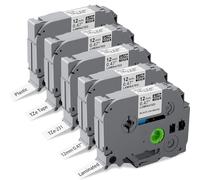 Compatible with Brother P-Touch TZe-231 Label Tape, 12mm 0.47" for Brother Label Printer Laminated, Black on White Tze Tz Tape for PT-E110 H110 H101C H105 PT-1000 PT-H108 Label Maker, 5-Pack