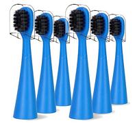 Compatible with Burst Kids Electric Toothbrush Replacement Heads with Dust Caps, Perfect for Burst Kids Toothbrush, Pack of 6, Blue