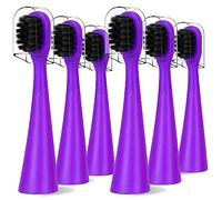 Compatible with Burst Kids Electric Toothbrush Replacement Heads with Dust Cover Caps, Perfect Fit with Burst Kids Sonic Kids Toothbrush,6 Pack, Purple