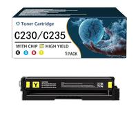 Compatible with C230/C235 Toner Cartridge 4 Colors Replacement for Xerox C230 C235 C235DNI C230DNI Laser Printer, Standard Yield, Printer Accessories, With Chip,Yellow-1500Page