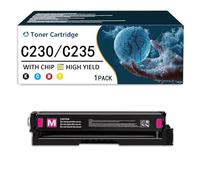 Compatible with C230/C235 Toner Cartridge 4 Colors Replacement for Xerox C230 C235 C235DNI C230DNI Laser Printer, Standard Yield, Printer Accessories, With Chip,Magenta-1500Page