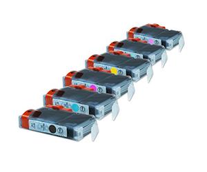 Compatible with Canon Multipass C 400 Ink Cartridges Set Black, Cyan, Magenta, Yellow, Light Cyan, Light Magenta - BCI-3 / 4479A002 - Inhalt: 1 x 28 ml & 3 x 15 ml & 2 x 14,50 ml