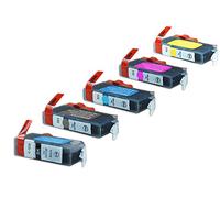Compatible with Canon Pixma MX 715 Ink Cartridges Set Black, Cyan, Magenta, Yellow, Photo Black - PGI-525 & CLI-526 / 4529B001 & 4540B001-4544B001 - Inhalt: 2 x 20 ml & 8 x 10 ml