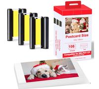 Compatible with Canon Selphy CP1500 Ink and Paper Bundle,KP-108IN 3 Color Ink Cassette and 108 Sheets 4 x 6 Paper Glossy for SELPHY CP1300, CP1200, CP910, CP900, CP760, CP770, CP780 CP800 Printer