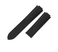 Compatible With Cartier Ballon Bleu Black Bay Nylon Watchband Genuine Leather Bottom Convex Interface Strap Folding Buckle Special 12x20mm(Black-No Buckle,8x16mm)