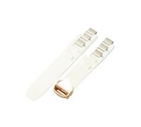 Compatible With Cartier Original 21st Century Men's And Women's Waterproof Silicone Rubber Watch Strap CRW1097U2 Convex Interface(White-Rose-Z4)