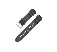 Compatible With Casio MCW-100H/110H/W-S220/HDD-S100 WV-200/AE-2000/2100 Resin Strap 16mm Watch Accessories(16mm black silver)