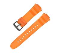 Compatible With Casio Silicone Watch Strap 5434 MCW-100H W-S220 Series Soft Waterproof Band16mm(Orange-Black-K5)