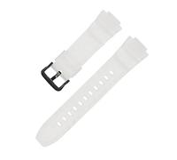 Compatible With Casio Silicone Watch Strap 5434 MCW-100H W-S220 Series Soft Waterproof Band16mm(White-Black-K5)