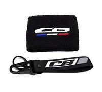 Compatible With CB650R CB650F CB 400 600 500 CB1000R Motorcycle Brake Reservoir Sock Oil Tank Cover Sheath Sleeves & Keychain Key Ring(1 sock-keyring grey)