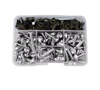Compatible With CBR600F4 1999-2000 For CBR600F 1987-1990 For CBR600F2 1991-1994 177pcs Motorcycle Bolts Screws Washers Clips Fairing Bolt Kit Motorcycle Bolt(Silver)