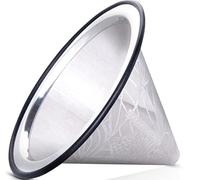 Compatible with Chemex, Hario V60 Pour Over Coffee Filter, Coffee Dripper | 304 Stainless Steel Reusable Coffee Filter, Paperless Permanent Metal Mesh Cone, Wide Stable Base, Zero Waste Brewing