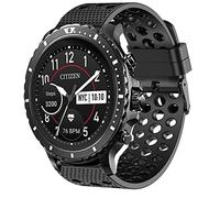 Compatible with Citizen CZ Bands, Lamshaw Silicone Replacement Wristbands Sport Strap with Metal BuckleCompatible for Citizen CZ Smartwatch (Black)