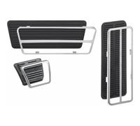 Compatible with Complete Pedal Pad Kit for Chevy for Camaro for Chevelle for II for El Camino for Laguna for Malibu for Monte Carlo,for Pontiac for Firebird (Rubber Pads/Aluminum Trim)