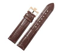 Compatible With Constantin Watch Strap Leather Men's VC Heritage Art Master Wulu Series Needle Buckle Watchband(Brown-rosegold,19mm)