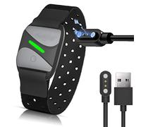 Compatible with COOSPO HW807 Heart Rate Armband Charger, 2 Pin Magnetic USB Replacement Charging Compatible with COOSPO Heart Rate Monitor Armband HW706 / HW807 /HW702 (2 PACK-Black+Black)