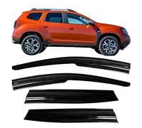 COMPATIBLE WITH DACIA DUSTER II [2018-2022] Wind Deflectors Rain Sun Smoke Bug Guard Deflectors Front Rear 4 Pieces (Left + Right) [Stick-on]