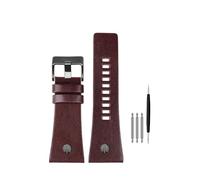 Compatible With Diesel Watchbands Men's Wrist Large Size Watch Bands P-Olice 26MM 28MM 30MM 32MM Black Brown Genuine Calf Hide Leather Strap(B dark brown black,26mm)