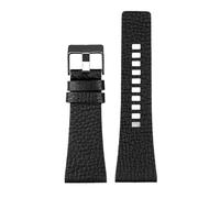 Compatible With Diesel Watchbands Men's Wrist Large Size Watch Bands P-Olice 26MM 28MM 30MM 32MM Black Brown Genuine Calf Hide Leather Strap(D black black,32mm)