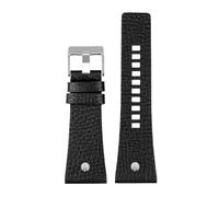 Compatible With Diesel Watchbands Men's Wrist Large Size Watch Bands P-Olice 26MM 28MM 30MM 32MM Black Brown Genuine Calf Hide Leather Strap(C black silver,30mm)