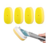 Compatible with Dish Daddy Refill Heads, 4Pack Compatible with Scrub Daddy Wand Refill,DishWand Sponge Refills Fit for ScrubDaddy Dish Wand,Suitable for Kitchen Cleaning,Yellow,Only Include Heads.