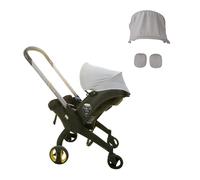 Compatible with Doona Green Car Seat Cover - Doona Replacement Hood & Stroller Accessories Replacement, 1 Canopy + 2 Shoulder Pads Sun Shade Breathable Durable for Infant Travel Daily Use (Light Grey)