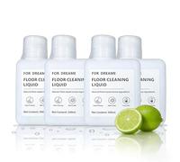 Compatible with Dreame X50/X30/X40 Ultra Robot Mop Cleaning Solution 200ml Plant-Based Formula 1:200 Ratio Lime Scent Hard Floor Cleaner(4 bottle)