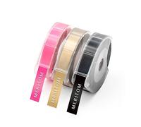 Compatible with Dymo 3D 9mm Embossing Label, Replacement for Dymo Omega Junior Label Tape, 3D Plastic Tape White on Black/Gold/Pink for E-101 E-303, 3-Rolls