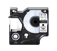 Compatible with DYMO D1 45020 Labelling Tape 12mm x 7m, White on Clear Label Tape Replacement for DYMO LabelManager 160 210D 260P 280 360D 420P 450 450D ColorPop Label Maker, 1-Cartridges