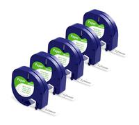 Compatible with Dymo Letratag Label Tape, 91220 Paper White Tape 12 mm x 4 m for Dymo Letratag XR Label Tape Dymo Labelling Device Tapes for Letratag LT-100H LT-100T XM 200B, 5x